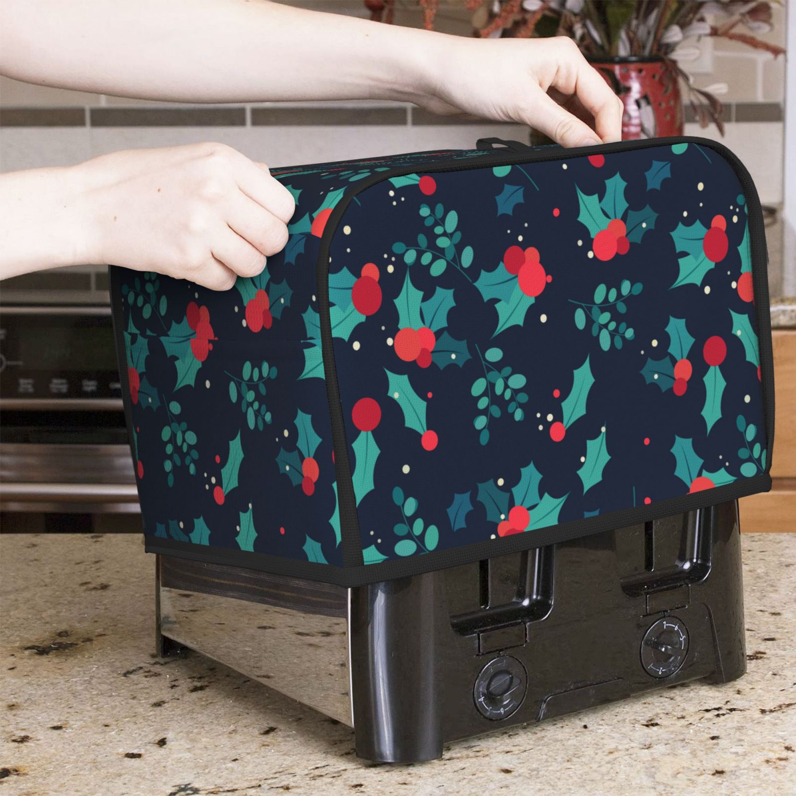 Toaster 4 Slice - Fruta de Natal Imprimir Torradeira, 2