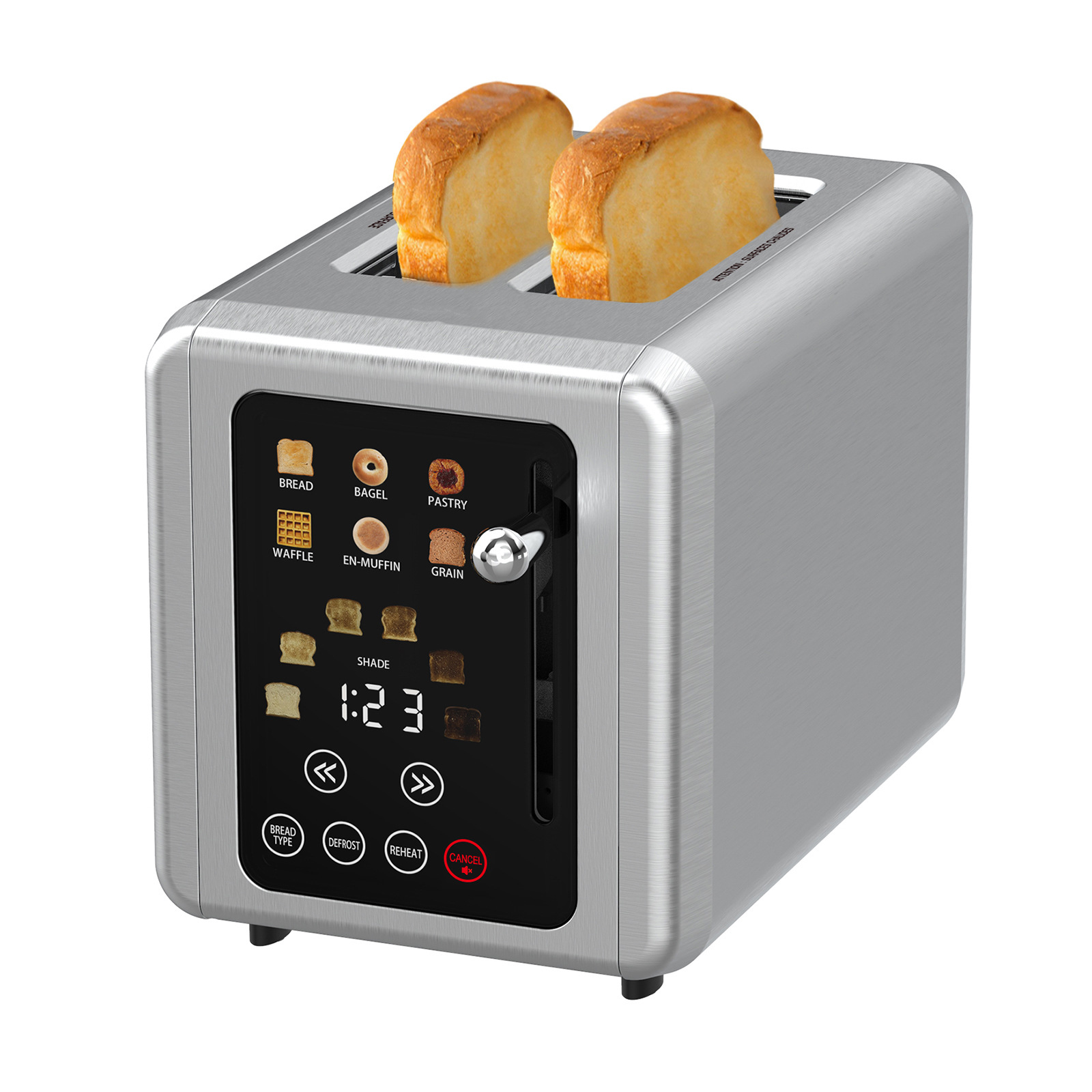 Toaster 4 Slice - Torradeira de Aço Inoxidável para 2