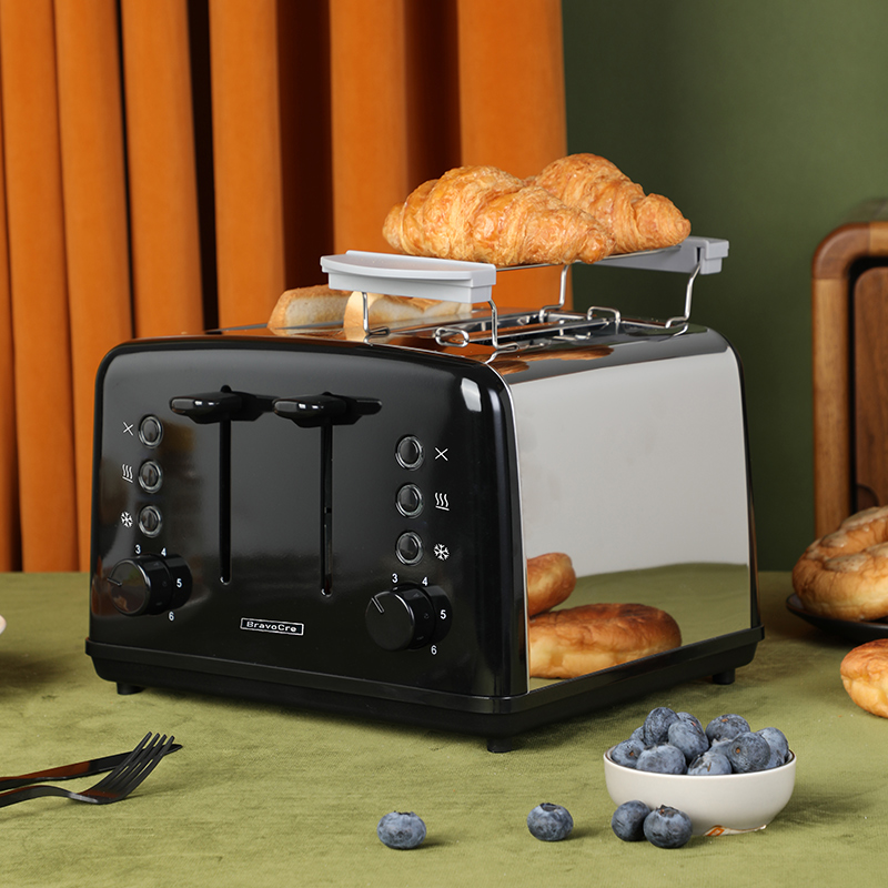 Toaster 4 Slice - Torradeira Automática de Aço Inoxidável para