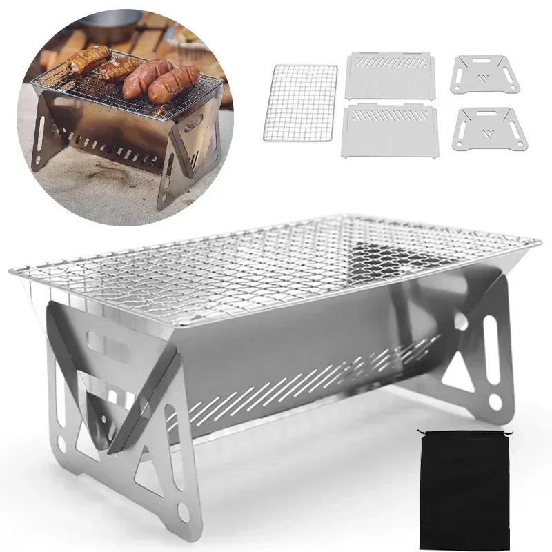 Toaster 4 Slice - Churrasqueira Portátil Dobrável, Fogão de Aquecimento