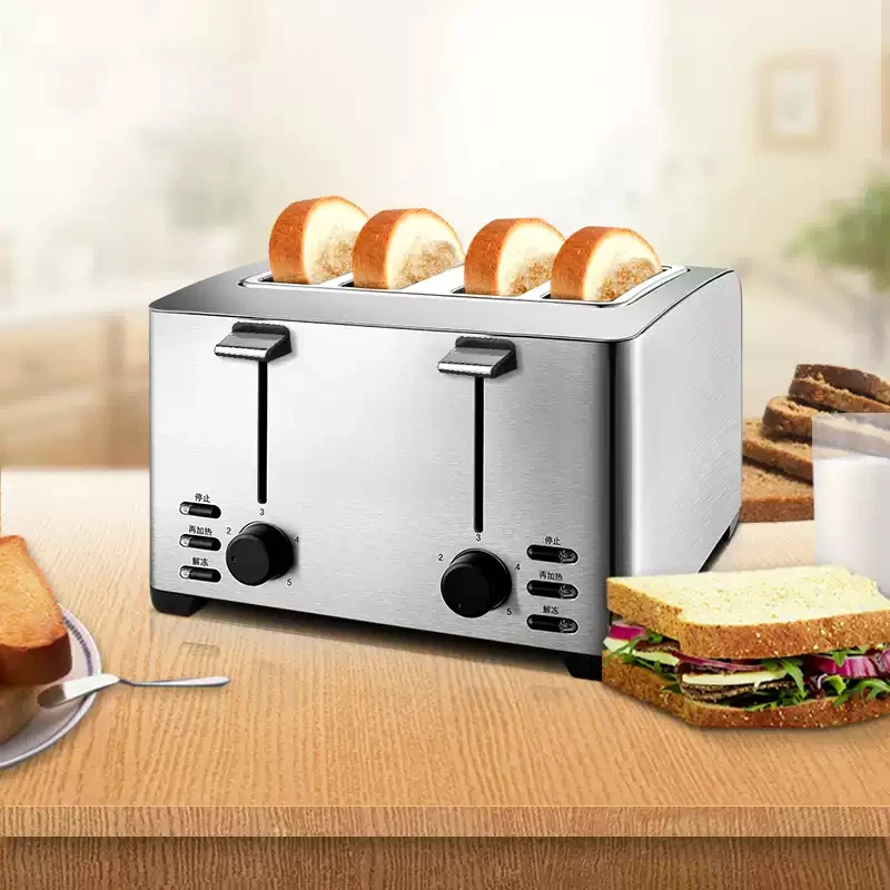 Toaster 4 Slice - Torradeira comercial de aço inoxidável de